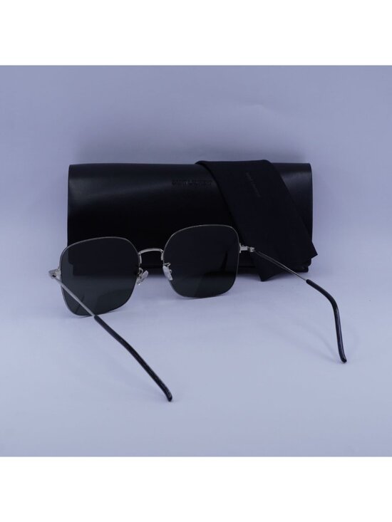 Saint Laurent SL410 WIRE 004 Square Sunglasses - Silver / Grey main image 5